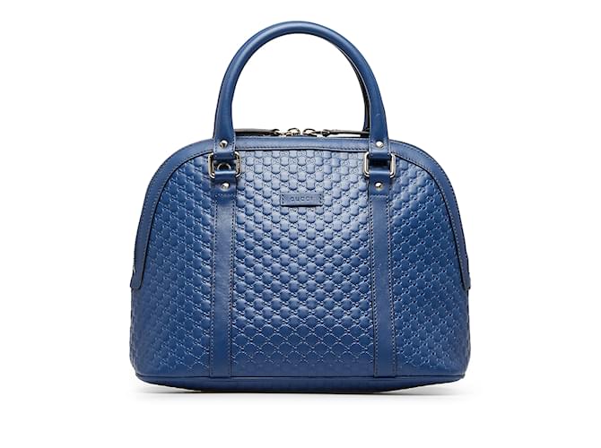 Blaue Gucci mittelgroße Microguccissima-Kuppeltasche Leder  ref.1150743