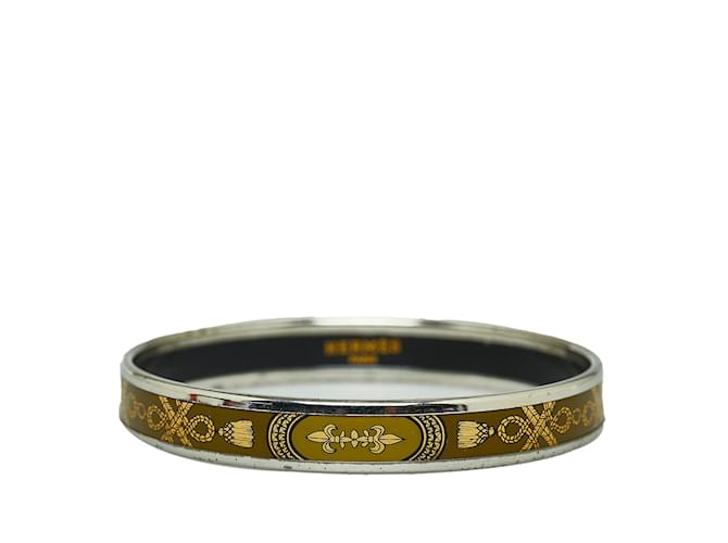Hermès Bracelet de costume en émail étroit Hermes noir Métal  ref.1150837