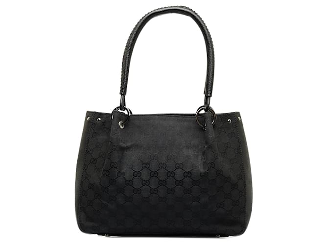 Black Gucci GG Canvas Shoulder Bag Leather  ref.1150906