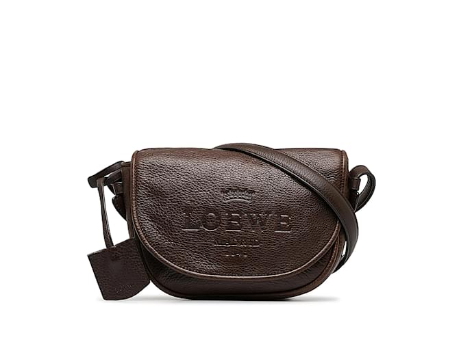 Brown Loewe Leather Heritage Crossbody Bag  ref.1150948