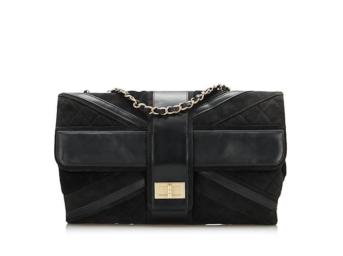 Black Chanel Union Jack Flap Reissue Shoulder Bag Leather  ref.1150990