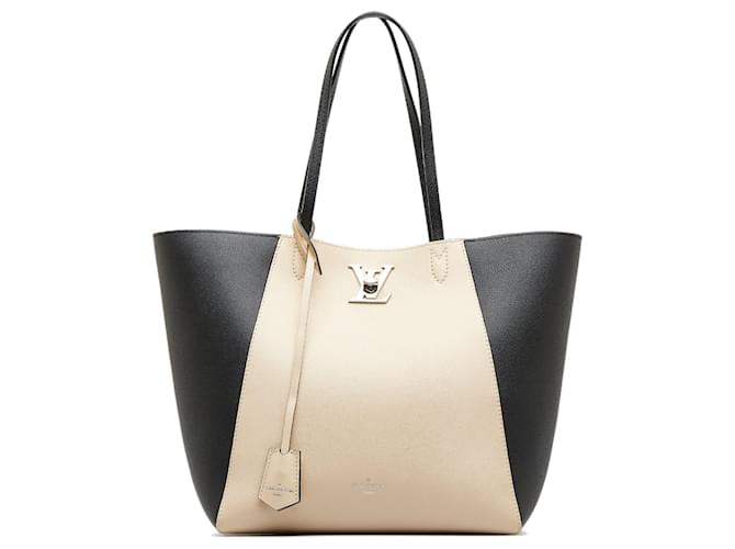 Twist Beige Louis Vuitton LockMe Cabas Tote Bag Leather  ref.1151003