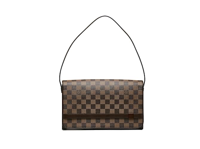 Brown Louis Vuitton Damier Ebene Tribeca Long Shoulder Bag Leather  ref.1151035