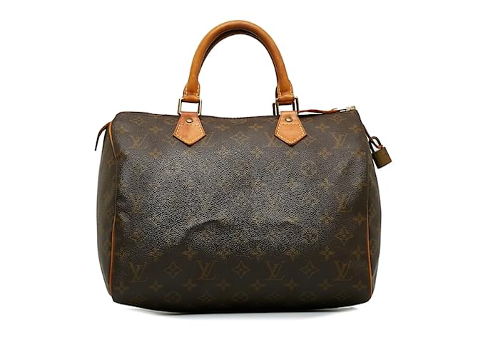 Brown Louis Vuitton Monogram Speedy 30 Boston Bag Marrone Pelle  ref.1151082