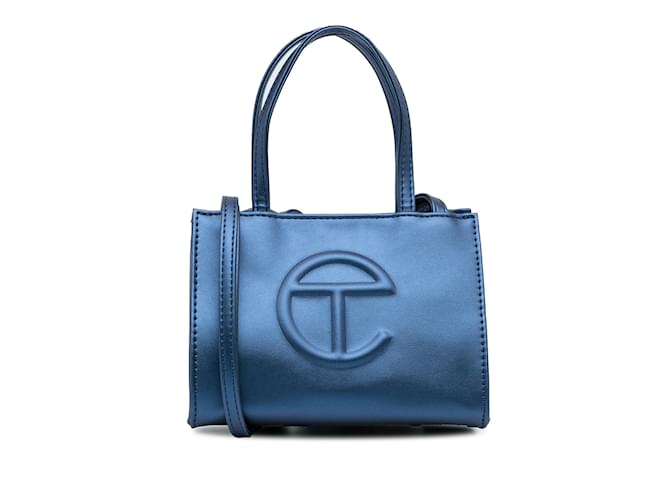Autre Marque Blaue kleine Telfar-Einkaufstasche Leder  ref.1151089