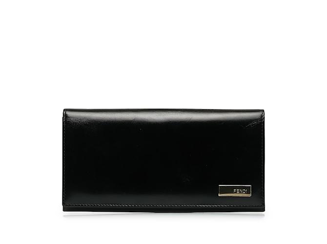 Black Fendi Leather Long Wallet  ref.1151105