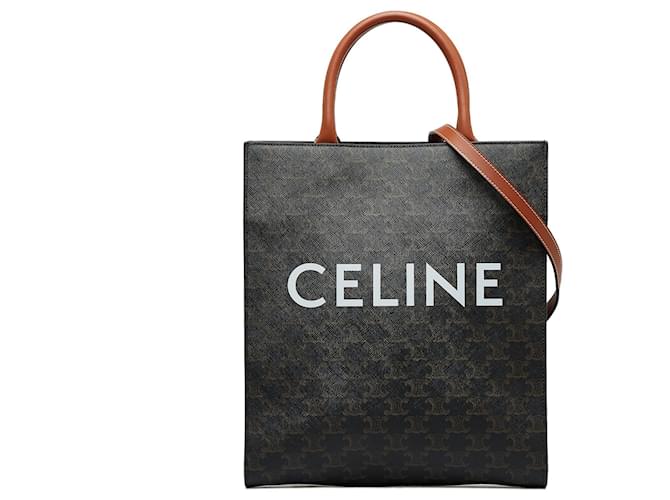Céline Brown Celine Triomphe Cabas Vertical Satchel Leather  ref.1151121
