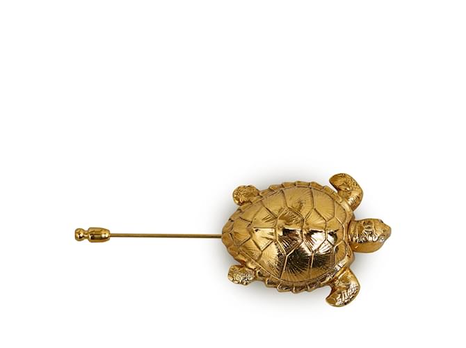 Broche tortue Chanel dorée Métal  ref.1151137