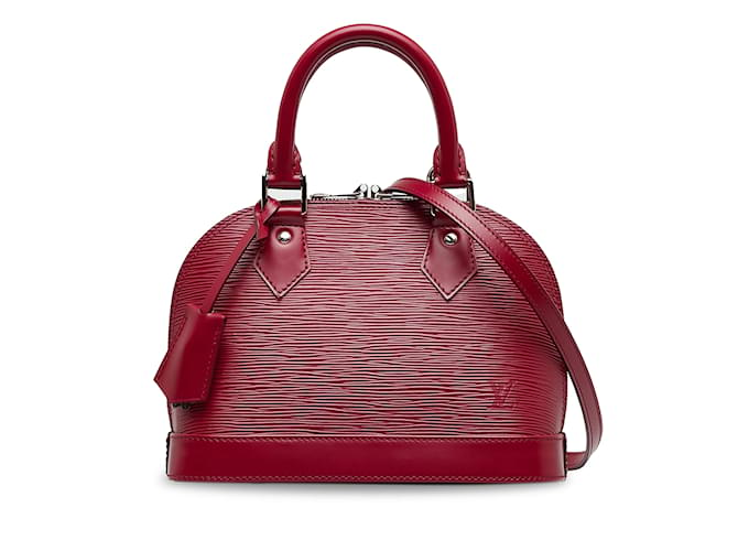 Cartable rouge Louis Vuitton Epi Alma BB Cuir  ref.1151141