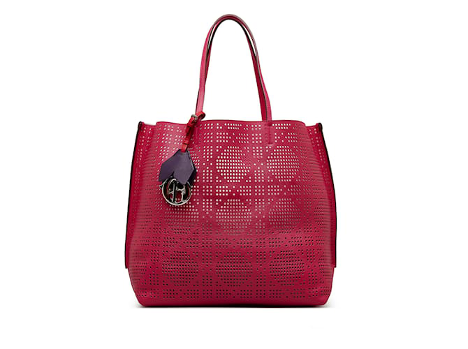 Pink Dior Perforated Cannage Dioriva Tote Leather  ref.1151225