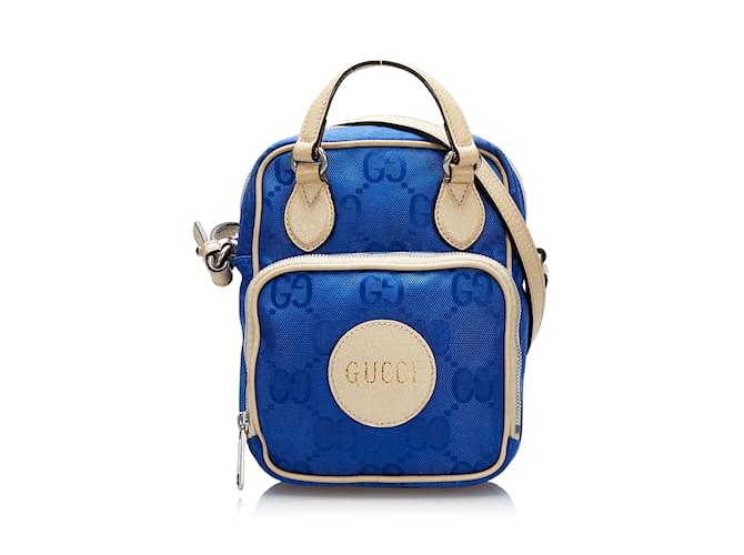 Bolso satchel Off the Grid de nailon con GG de Gucci azul Cuero  ref.1151257