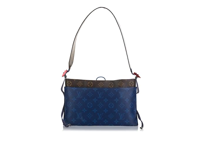 Blaue Louis Vuitton-Monogramm-Pacific-Outdoor-Pochette Leinwand  ref.1151268