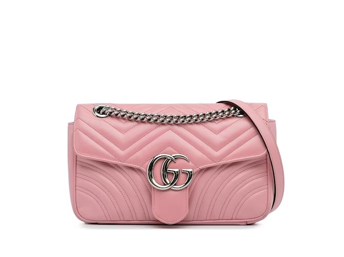 Pink Gucci Medium GG Marmont Matelasse Crossbody Leather  ref.1151282
