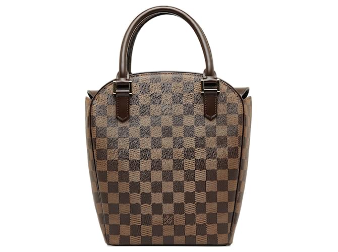 Brown Louis Vuitton Damier Ebene Sarria Seau Handbag Leather  ref.1151314