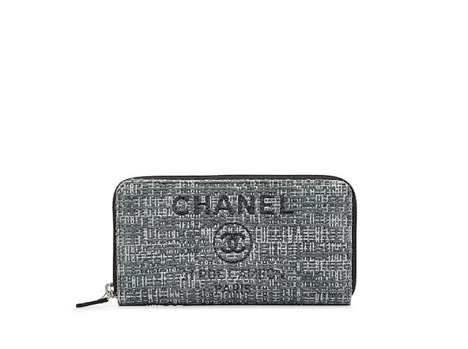 Graue Chanel Tweed Deauville Continental Geldbörse  ref.1151333