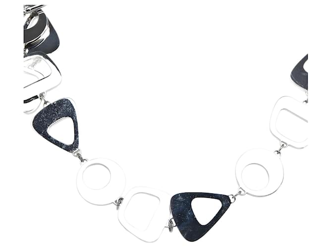Silberfarbene Dior-Halskette mit Anhänger Geld  ref.1151341