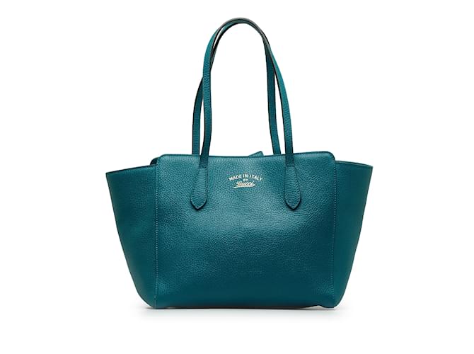 Blaue mittelgroße Swing-Tasche von Gucci Leder  ref.1151345