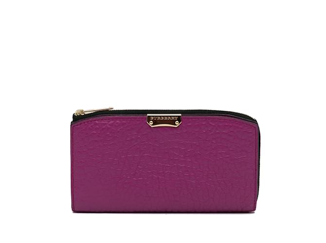 Purple Burberry Madison Leather Long Wallet  ref.1151358