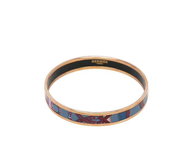 Hermès Pulsera de disfraz con brazalete estrecho de esmalte Hermes Cavald'Or Surnaturel de oro Dorado Metal  ref.1151359