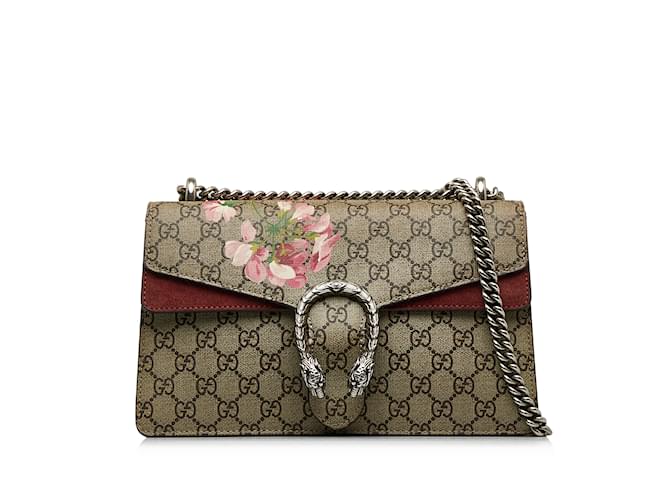 Brown Gucci Small GG Supreme Blooms Dionysus Shoulder Bag Leather  ref.1151382