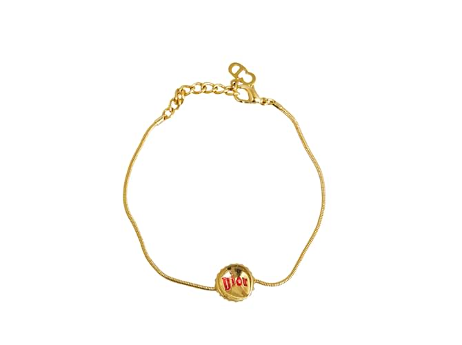 Gold Dior Logo Charm Bracelet Golden Yellow gold  ref.1151387
