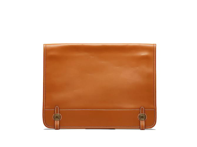 Hermès Pochette Hermes Dogon marron Cuir  ref.1151492