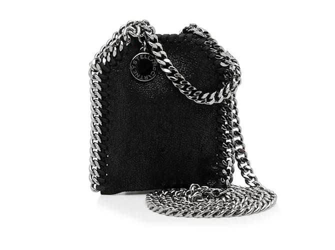 Stella Mc Cartney Sac cabas noir Stella McCartney Micro Falabella Toile  ref.1151500