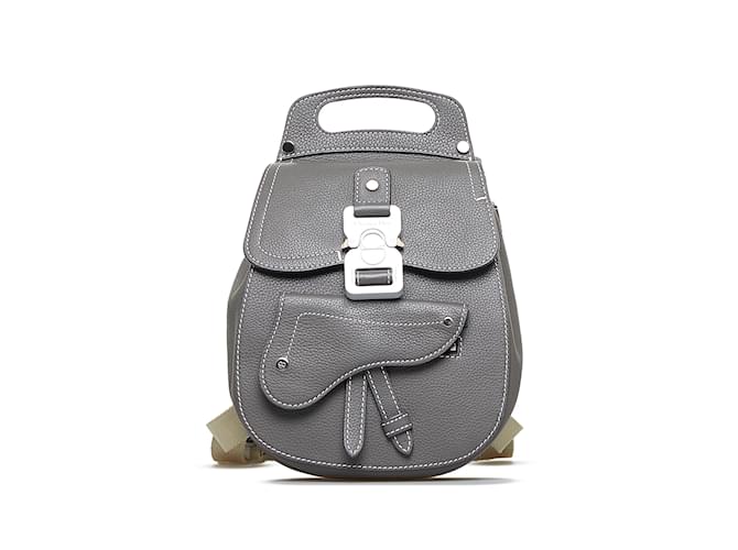 Sac à dos Dior Mini Gallop gris Cuir  ref.1151550