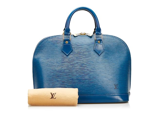 Bolsa Louis Vuitton Epi Alma PM Azul Couro  ref.1151617