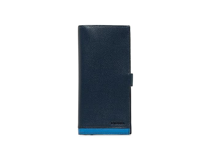 Blue Prada Leather Long Wallet  ref.1151662
