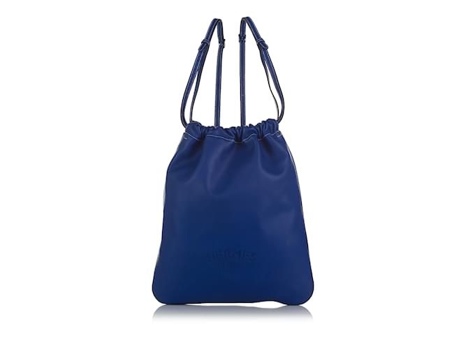 Hermès Blue Hermes Cheri Bridado Backpack Leather  ref.1151736