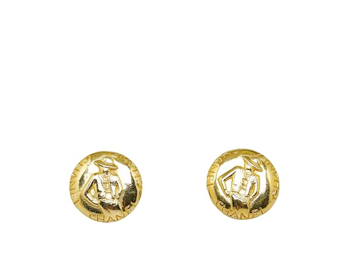Gold Chanel CC Clip-on Earrings Golden Gold-plated  ref.1151769