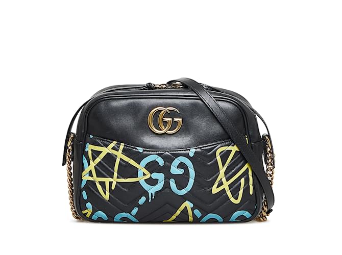 Black Gucci Gucci Ghost GG Marmont Crossbody Bag Leather  ref.1151808