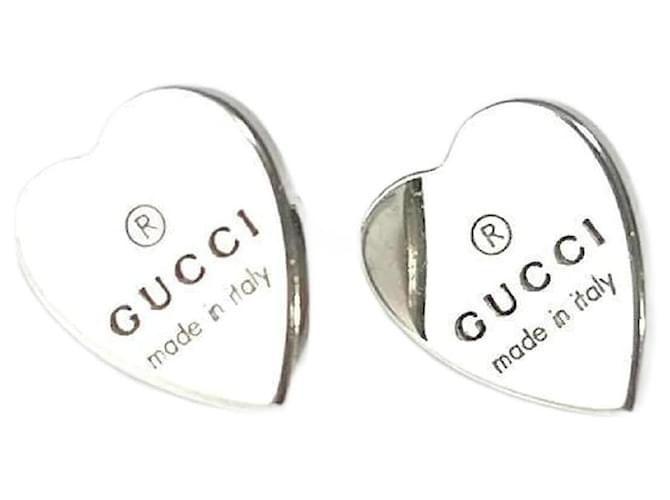 Gucci GG Hearts Stud Earrings Silvery Silver Metal  ref.1151881