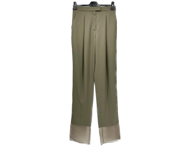 Autre Marque Pantalon LOW CLASSIC T.International S Laine Kaki  ref.1151983