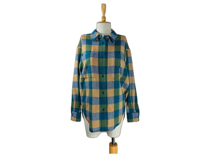 Camisa Essentiel Antwerp de lã xadrez Multicor