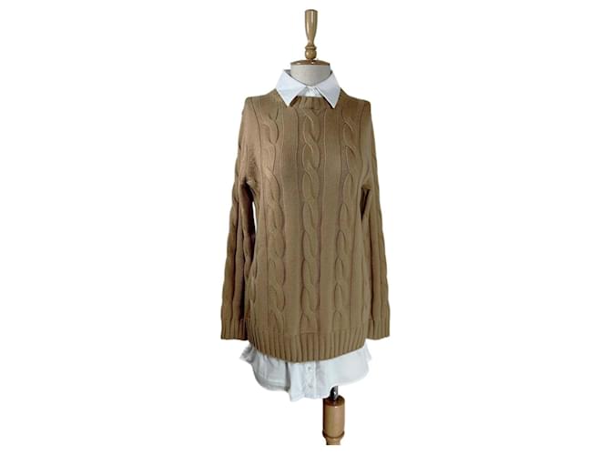 Staud Dresses Camel Cotton Wool  ref.1152021