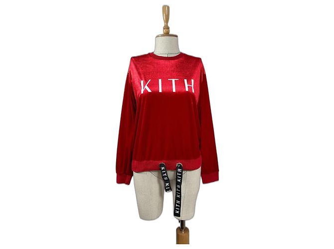 Autre Marque Sudadera de terciopelo roja Kith