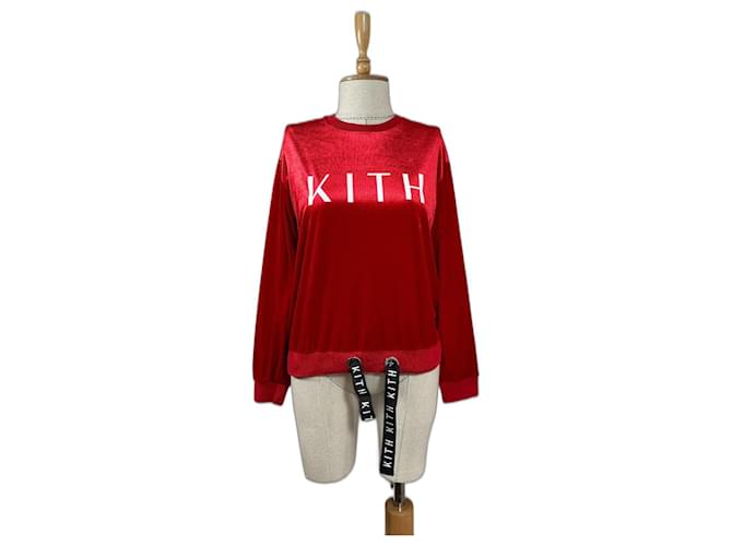 Autre Marque Kith Samt-Sweatshirt Rot 