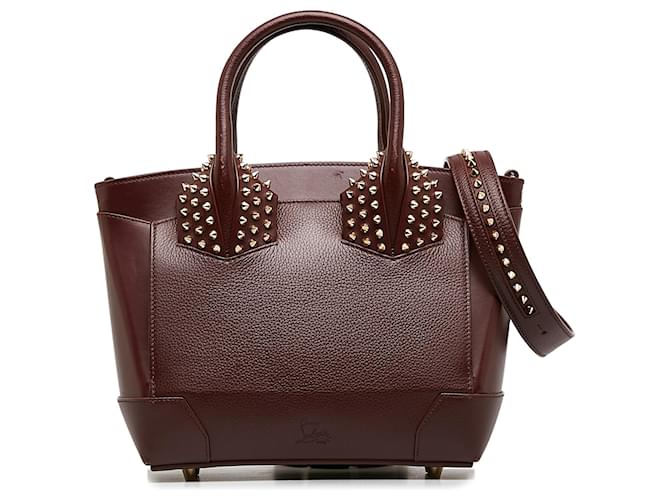 Christian Louboutin Red Leather Studded Eloise Handle Bag Pony-style calfskin  ref.1152104