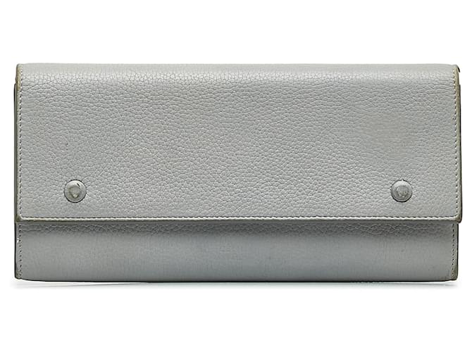 Céline Celine Gray Continental Leather Wallet Grey Pony-style calfskin  ref.1152107