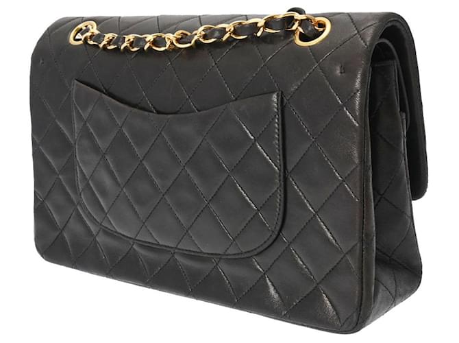 Chanel Double flap Black Leather  ref.1152186