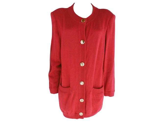 Yves Saint Laurent Coats, Outerwear Red Wool  ref.1152215