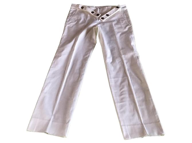Yves Saint Laurent Pants, leggings White Cotton  ref.1152235