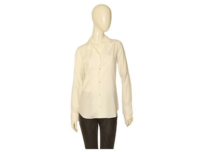 Dsquared2 White 100% Cotton Collared Button Down Front Shirt Top size 40  ref.1152353