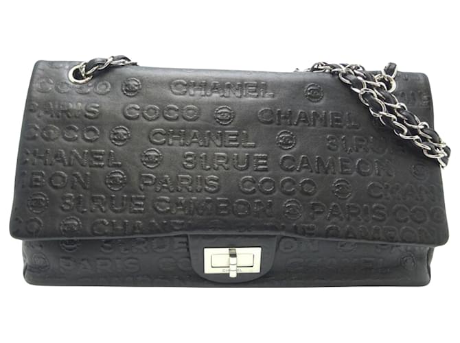 Classique Chanel 2.55 Cuir Noir  ref.1152421