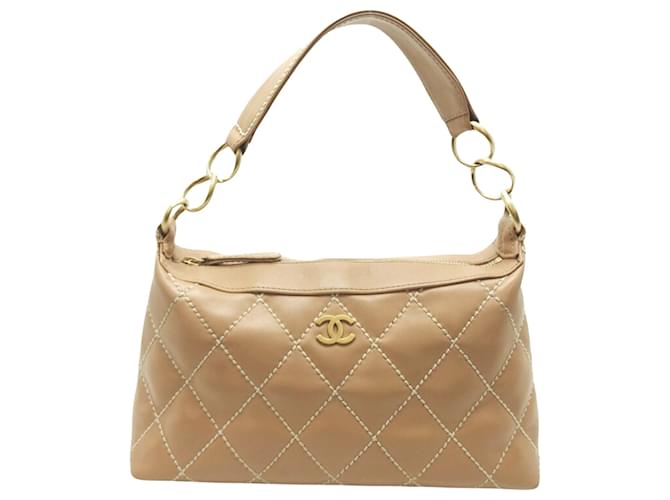 Chanel Wild Stitch Beige Leather  ref.1152462