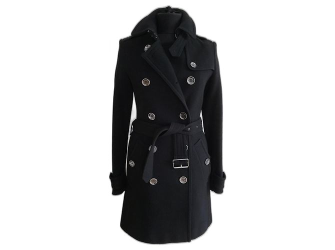 Trench Burberry Brit in lana nera
