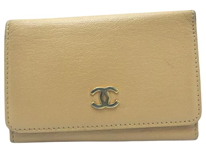 Chanel COCO Mark Beige Leather  ref.1152476