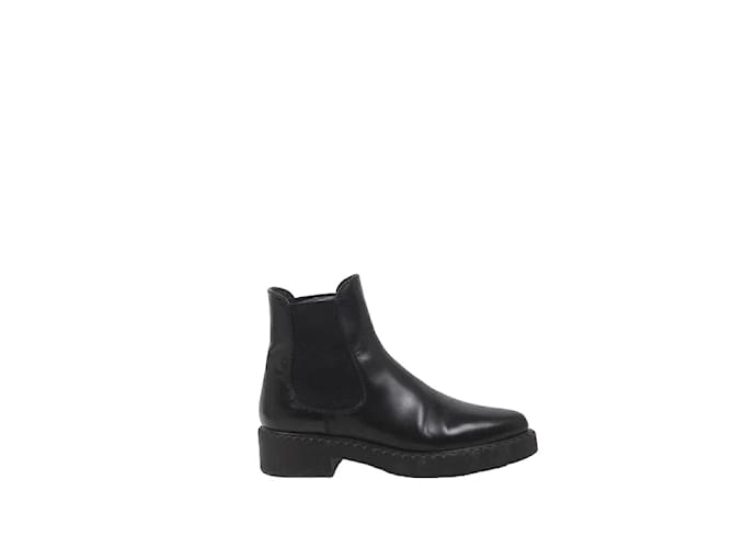 Prada Leather moccasin boots Black  ref.1152859